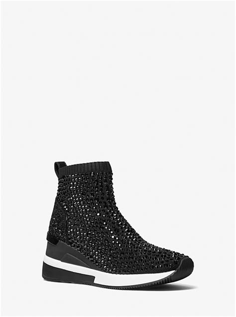 skyler crystal embellished stretch knit sock sneaker 